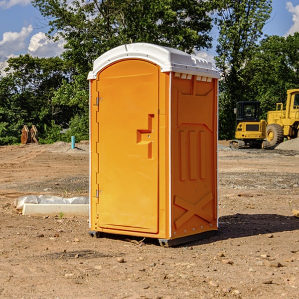 how often are the portable restrooms cleaned and serviced during a rental period in Dresden KS